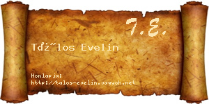 Tálos Evelin névjegykártya